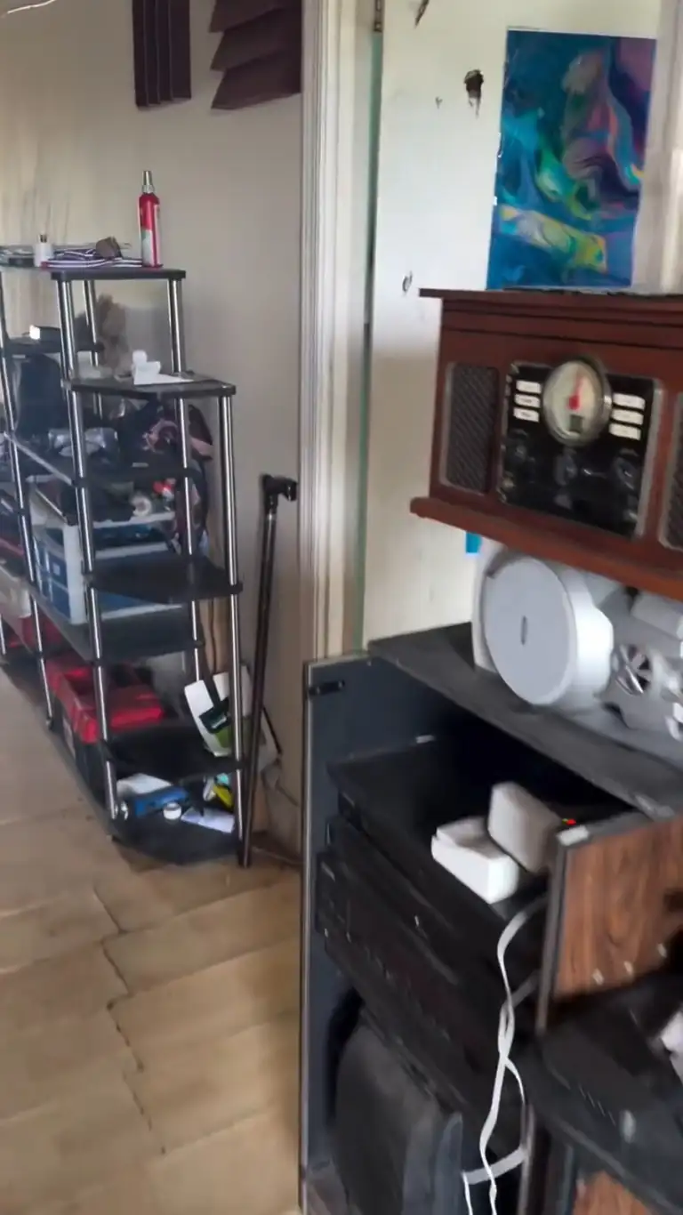 Rooms full of belongings before the clean-out