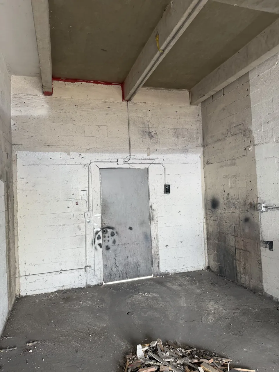 The same spot with the plywood removed