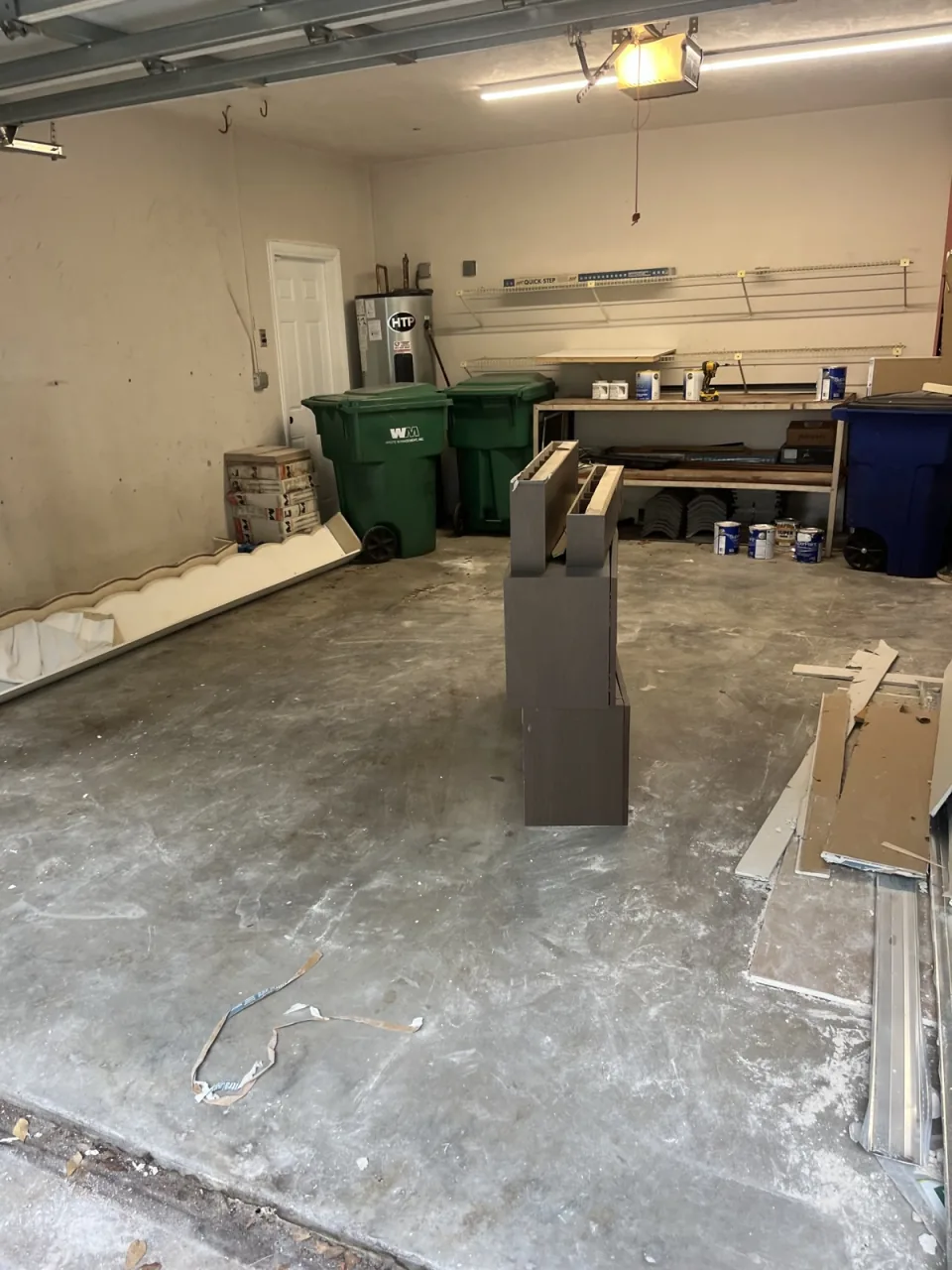 The same garage emptied