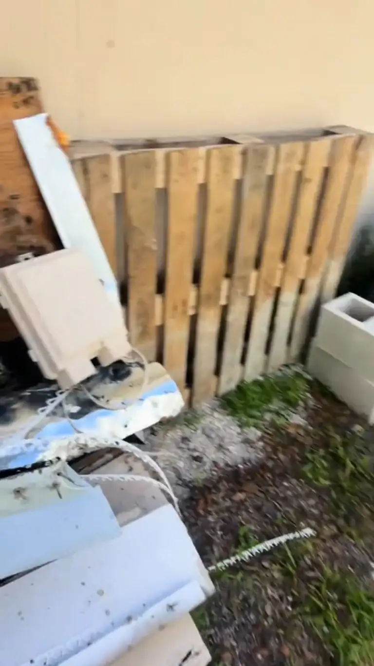 Debris pile before the pickup