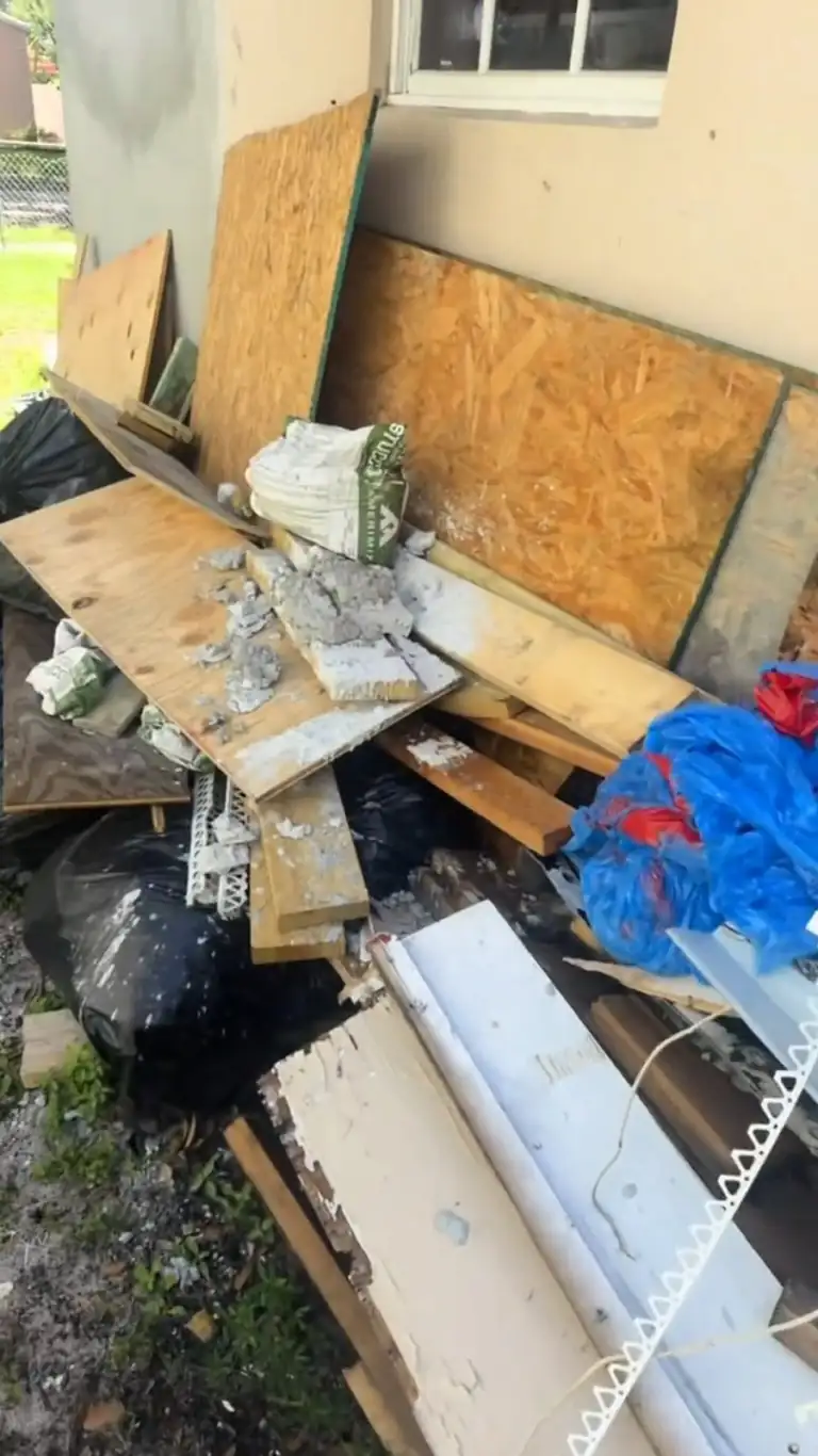 Bags, plywood and scrap