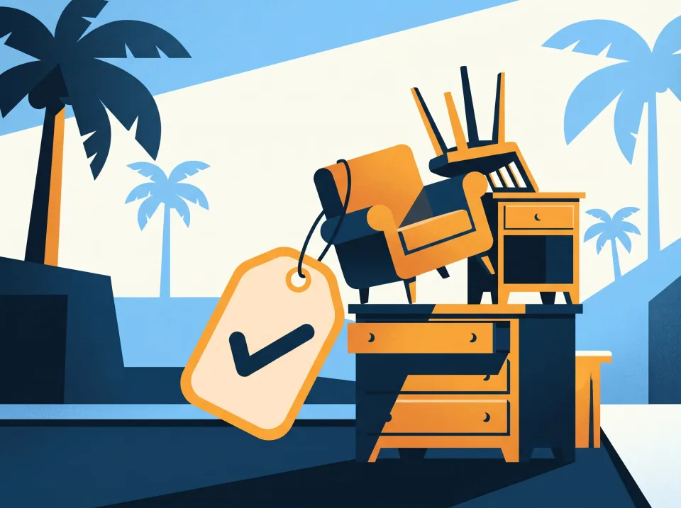 Illustration: a photo of the junk, then one flat price