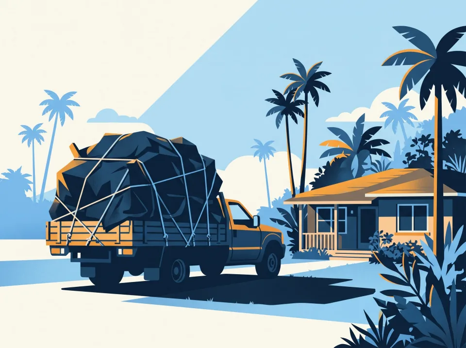 Illustration: the job loaded, covered and hauled away