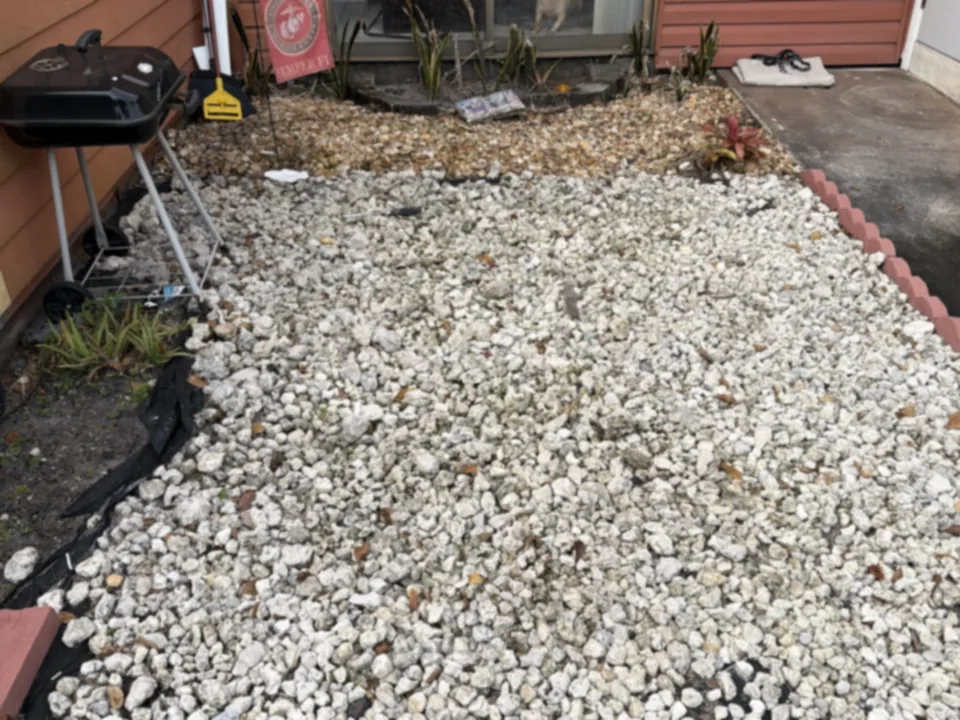 Clean swale and driveway after a junk pickup