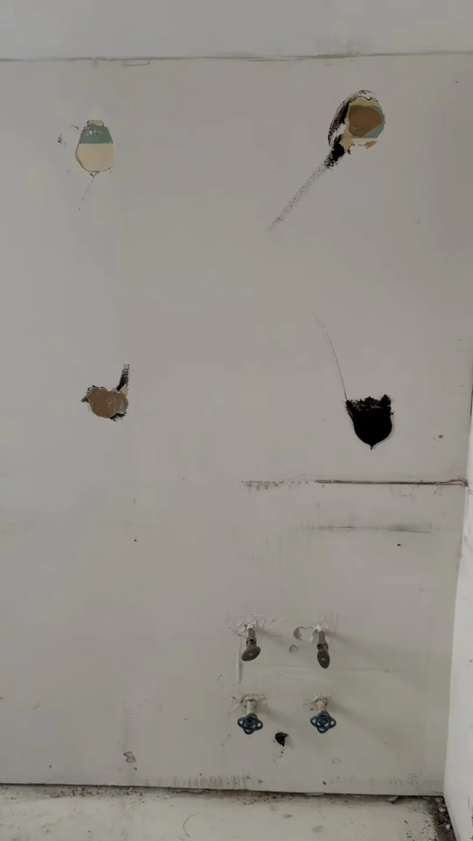 Vanity wall cleared after the demo