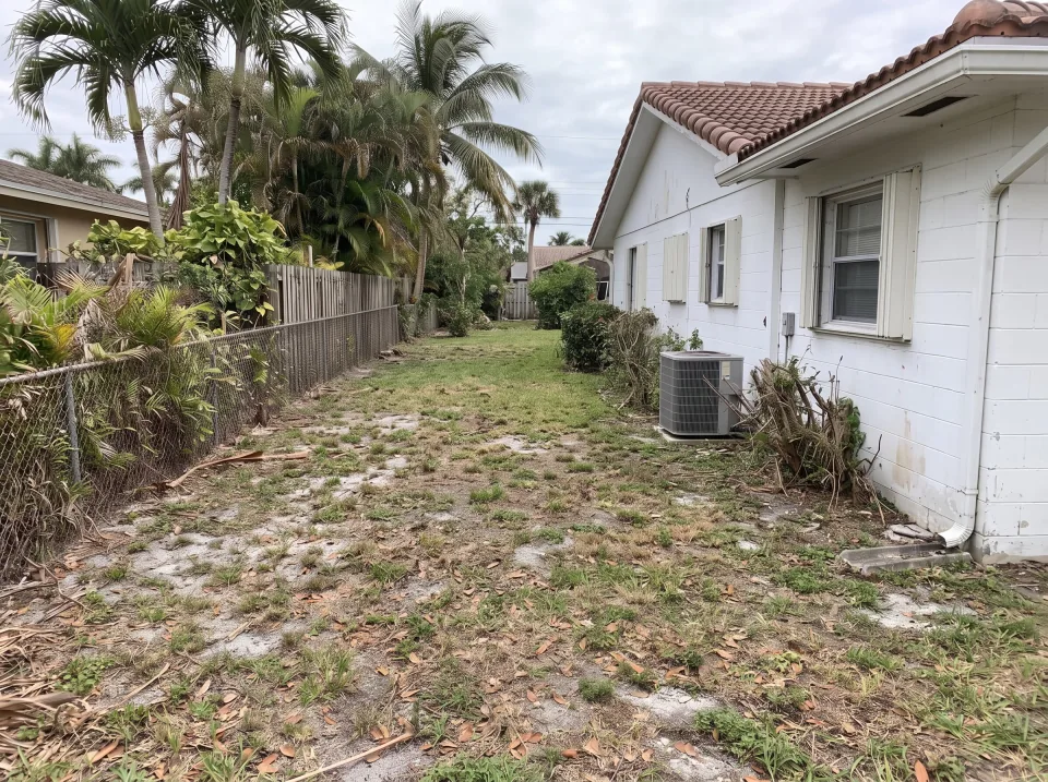 Illustration, after: all branches, fronds and the fence section removed