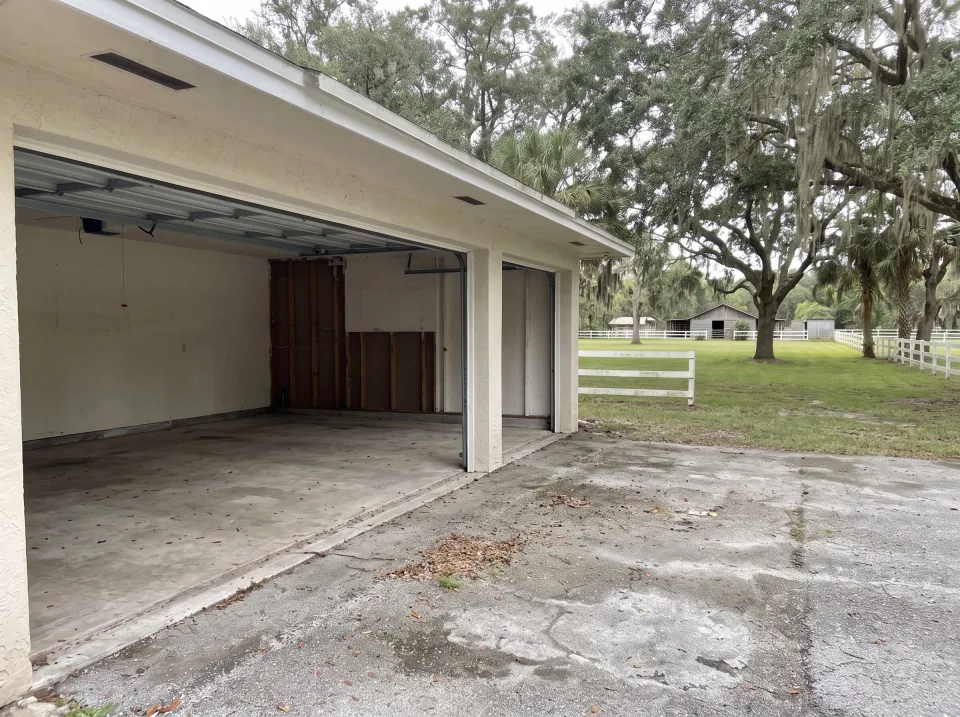Illustration, after: the garage cleared of its contents