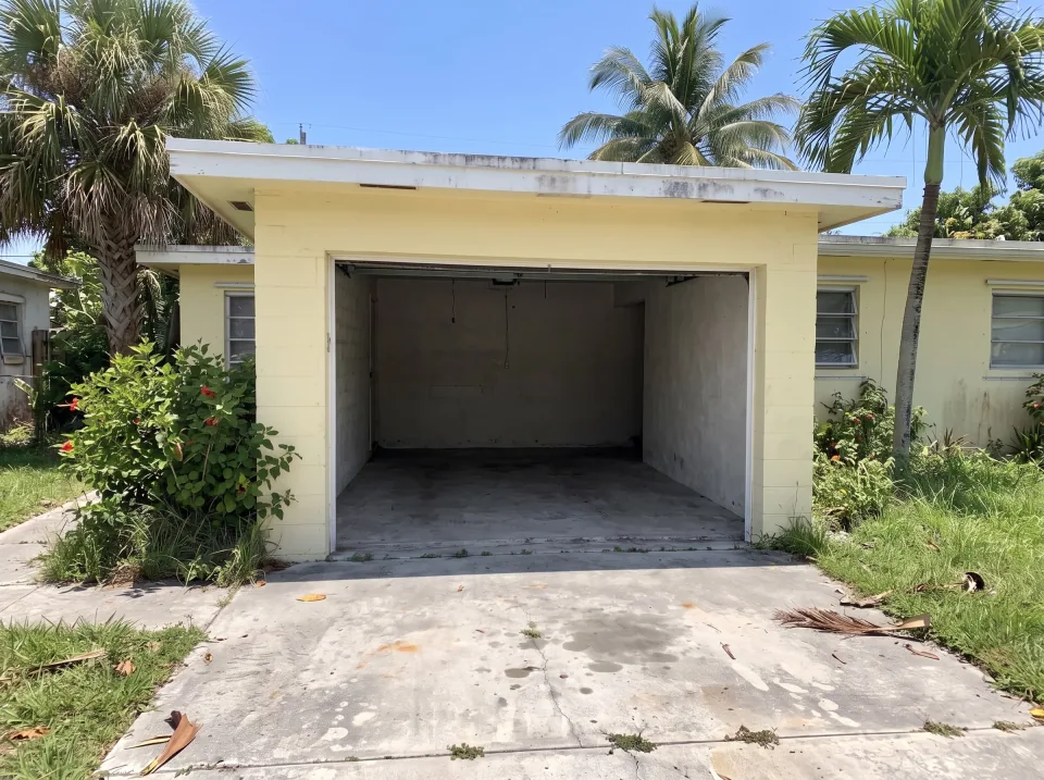 Illustration, after: the garage cleared of its contents