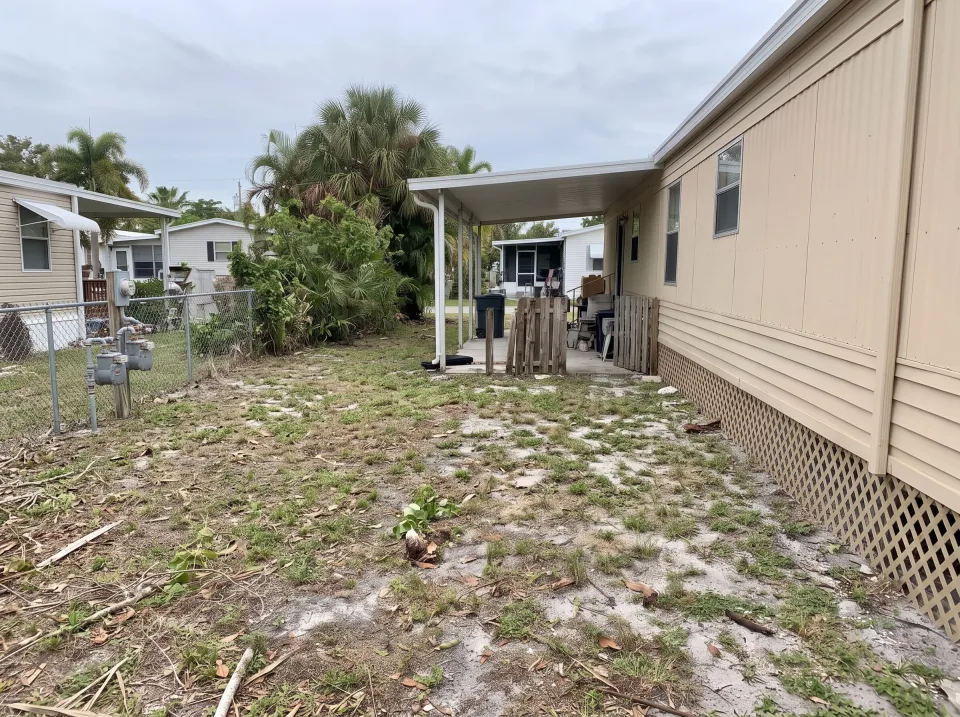 Illustration, after: all branches, fronds and the fence section removed