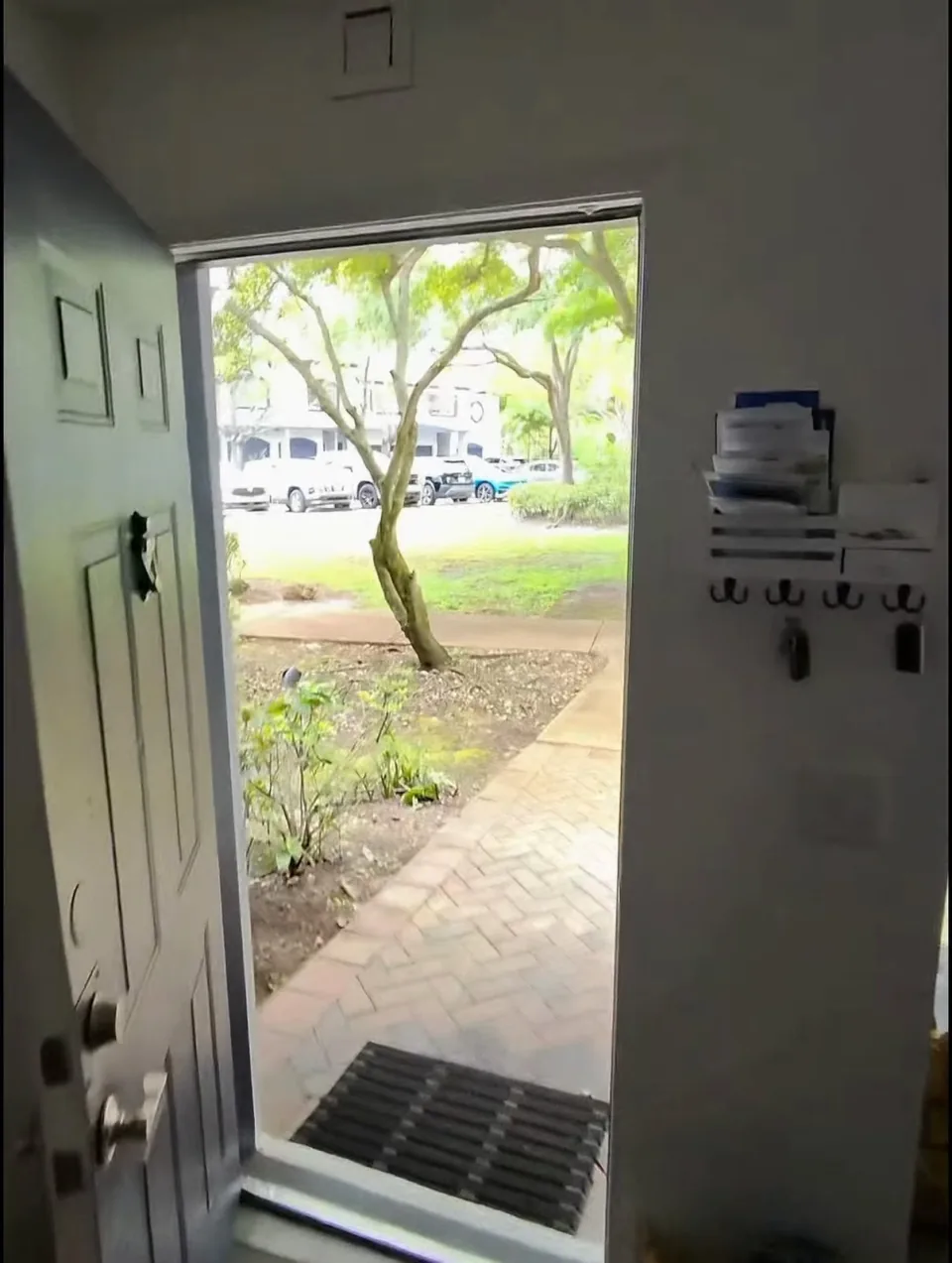 Carrying furniture out through the front door